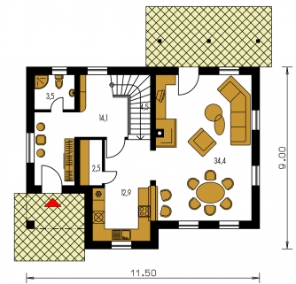 Mirror image | Floor plan of ground floor - PREMIER 192